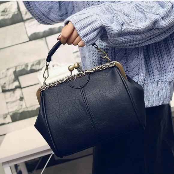 ROUROU Retro Hollow Handbag for Women Leather Shoulder Bag Evening Clutch Bag - Picture 3 of 16